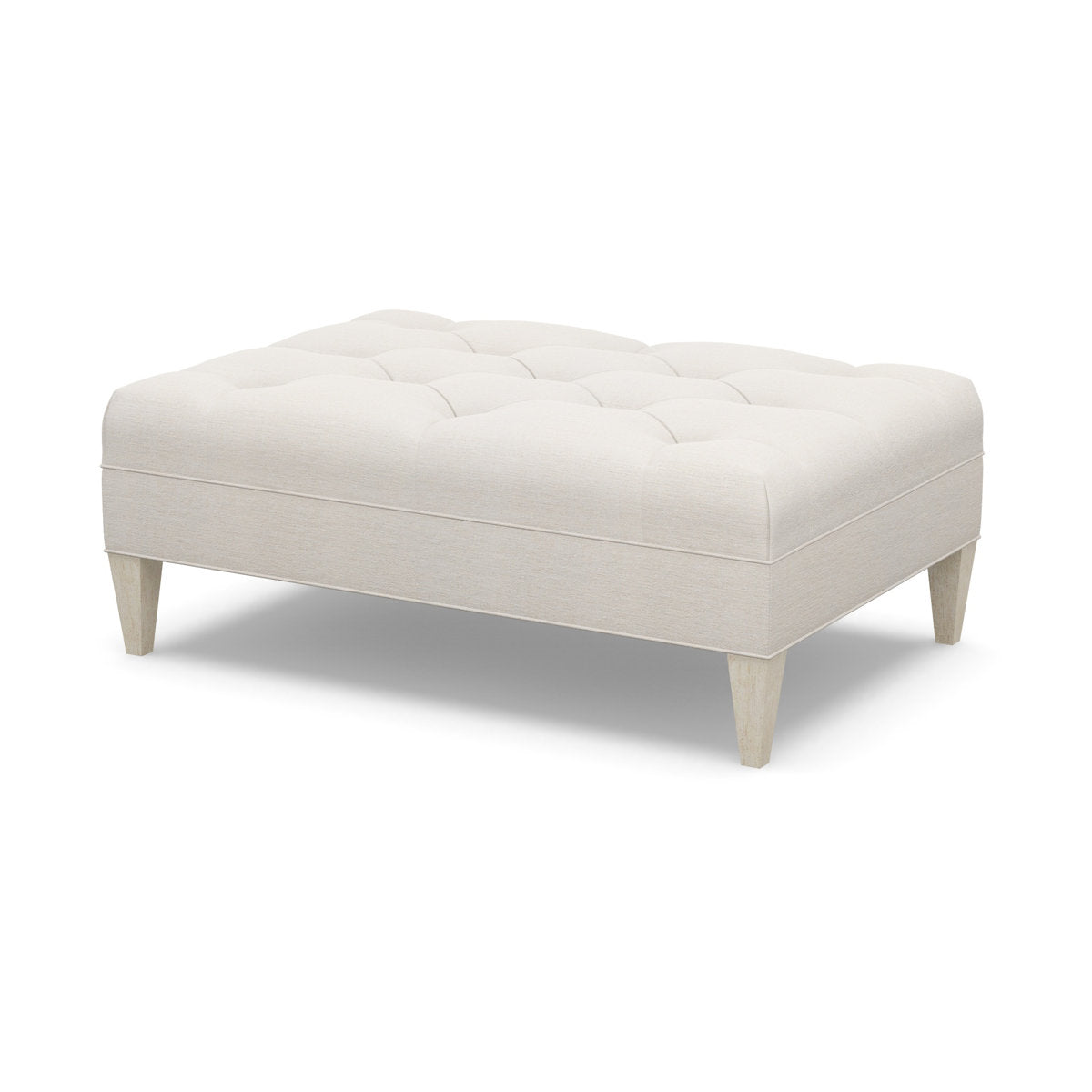 Paul Robert 54 Wide Tufted Rectangle Standard Ottoman With Tapered Leg