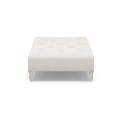 Paul Robert 60 Wide Tufted Rectangle Cocktail Ottoman With Tapered Leg