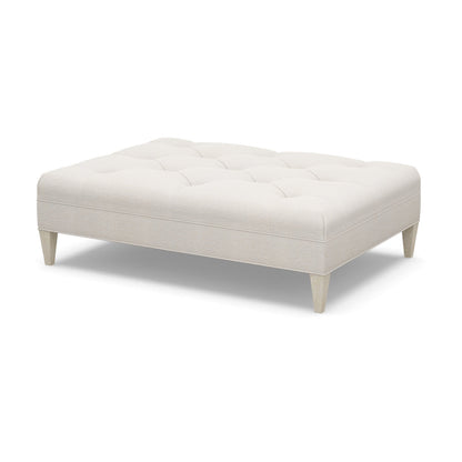 Paul Robert 60 Wide Tufted Rectangle Cocktail Ottoman With Tapered Leg