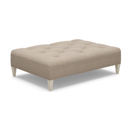 Paul Robert 60 Wide Tufted Rectangle Cocktail Ottoman With Tapered Leg