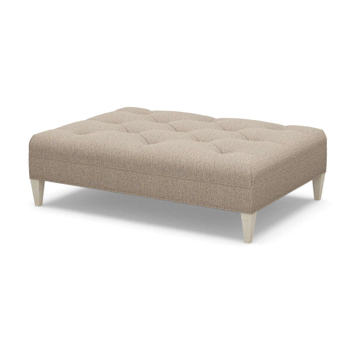 Paul Robert 60 Wide Tufted Rectangle Cocktail Ottoman With Tapered Leg