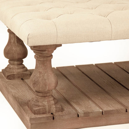 Zentique 55 Tufted Rectangle With Storage Ottoman