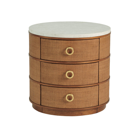 Palm Desert Banning Raffia Round Lamp Table