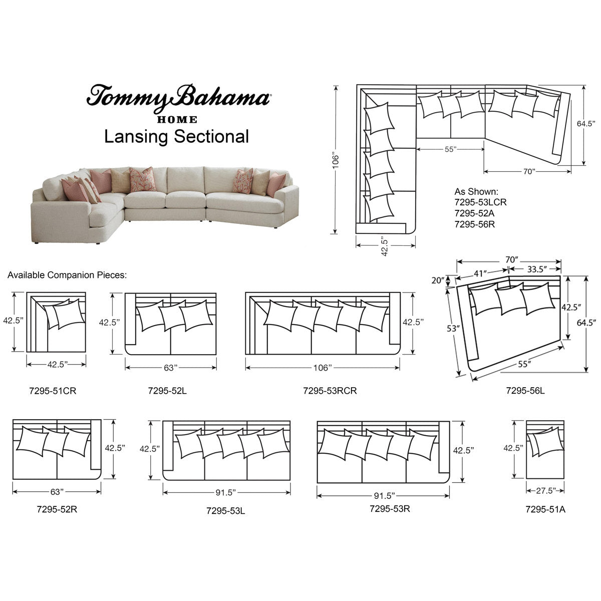 Palm Desert Lansing 3 - Piece L-Shaped Upholstered Corner Sectional