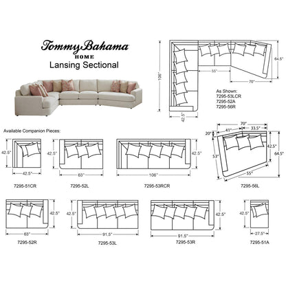 Palm Desert Lansing 3 - Piece L-Shaped Upholstered Corner Sectional