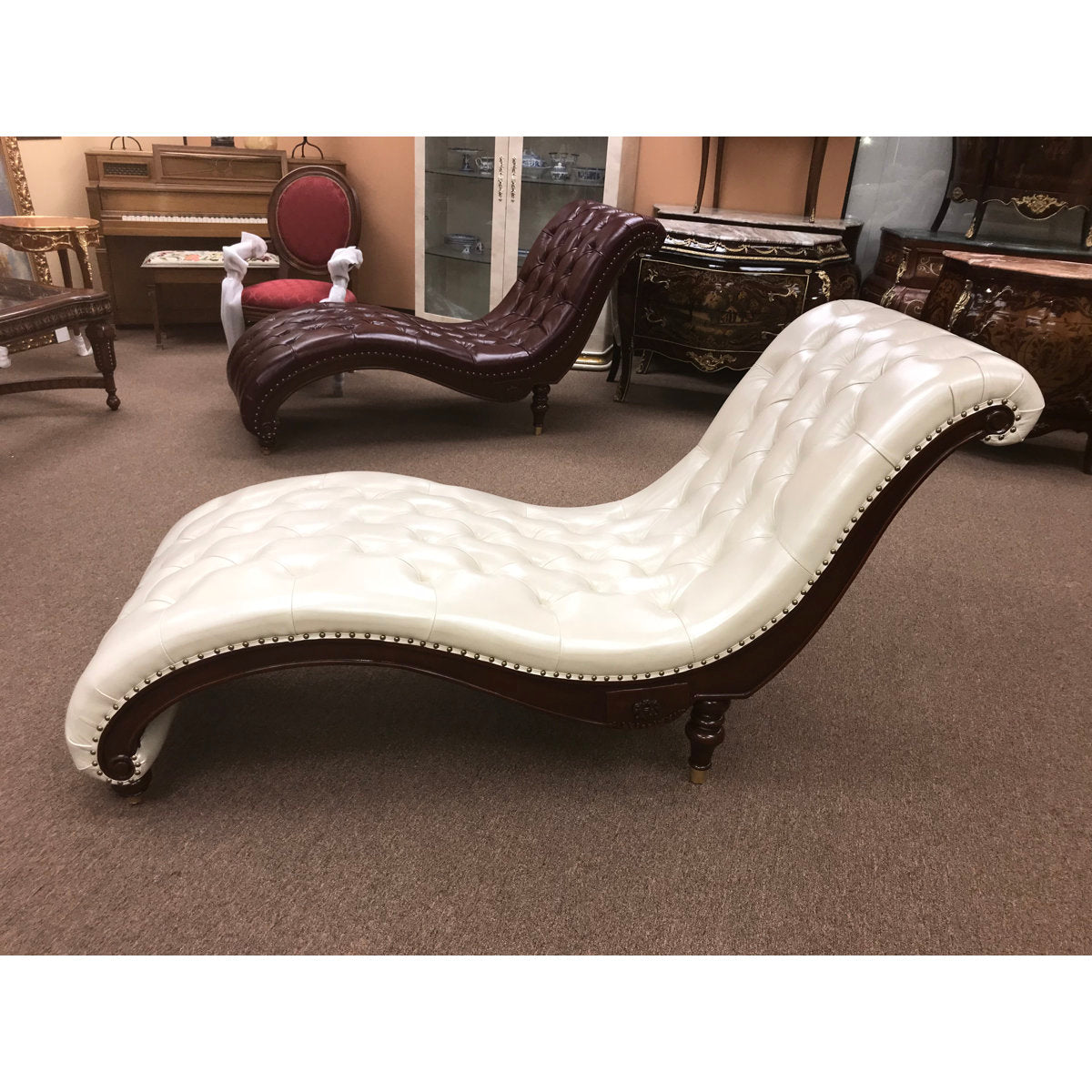 Paul Leather Chaise Lounge