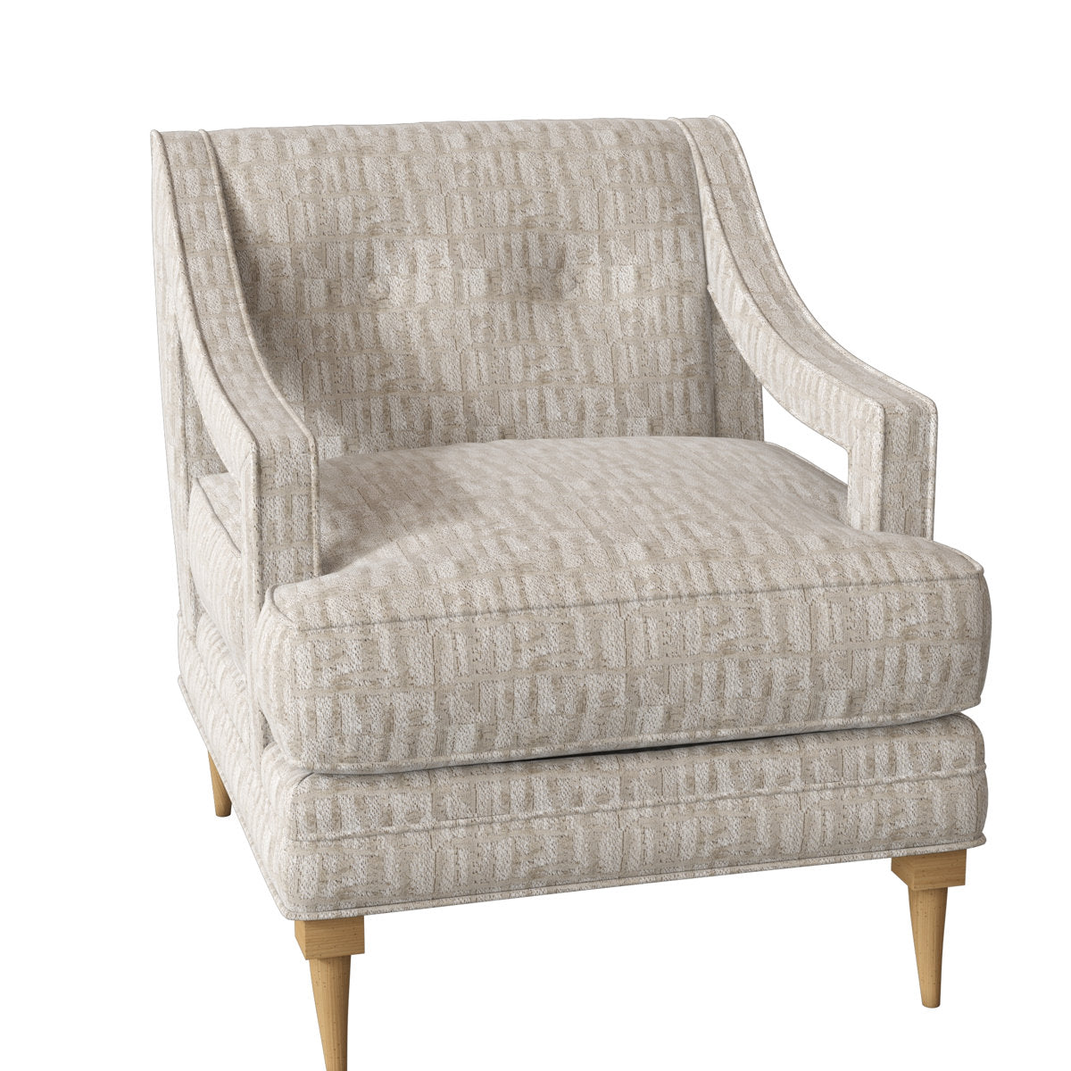 Perry Tufted Armchair Chair with Ottoman