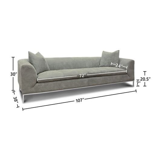 Eleanor Rigby Pia 107 Genuine Leather Tuxedo Arm Sofa