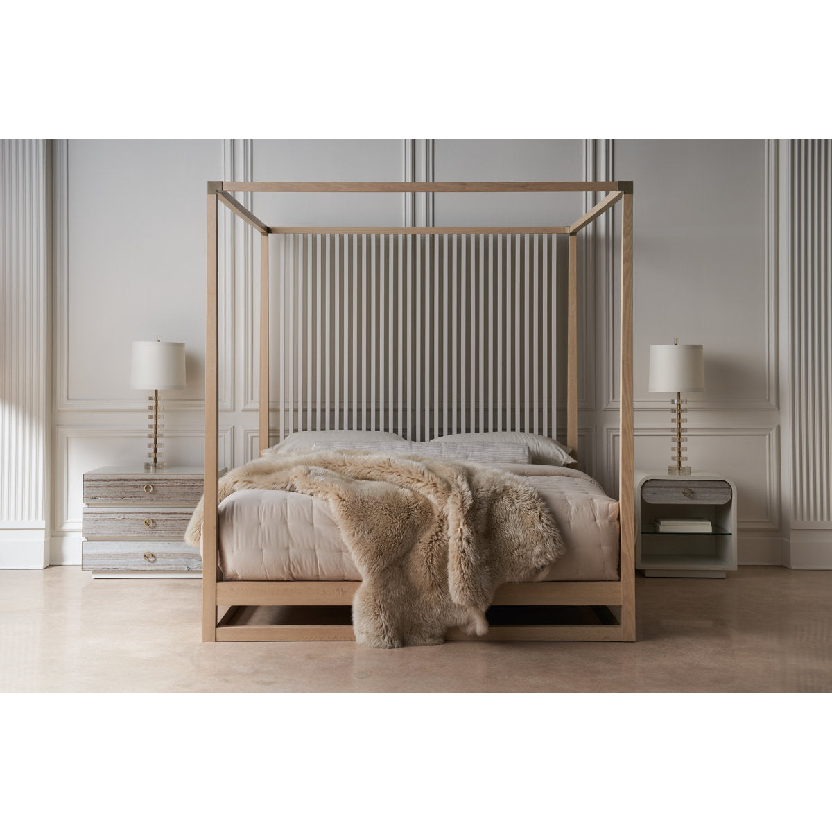 Caracole Pinstripe Solid Wood Bed