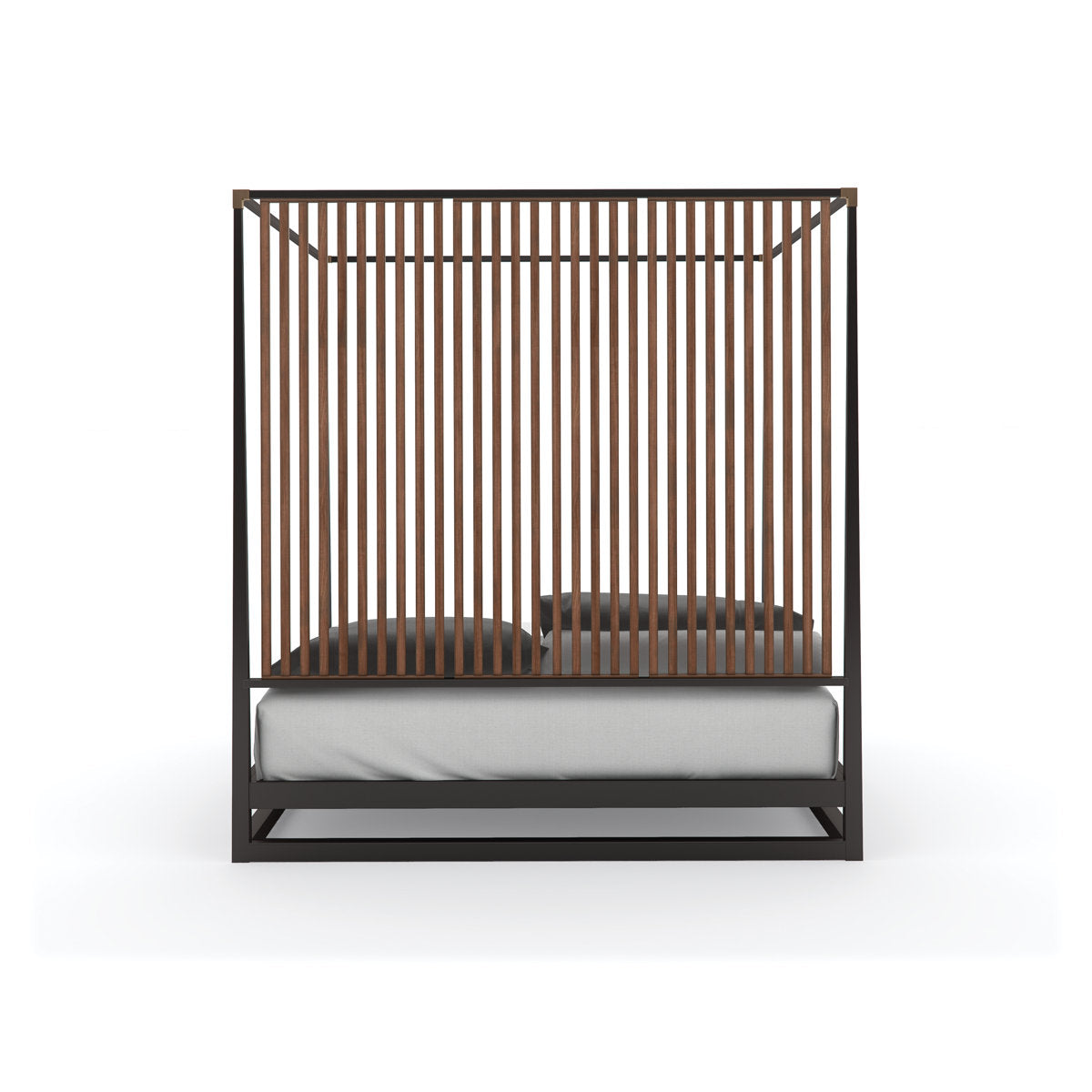Caracole Pinstripe Platform Canopy Bed