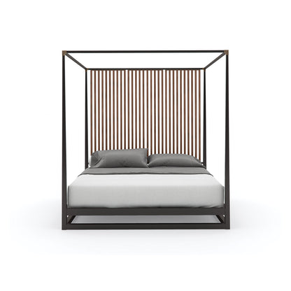 Caracole Pinstripe Platform Canopy Bed