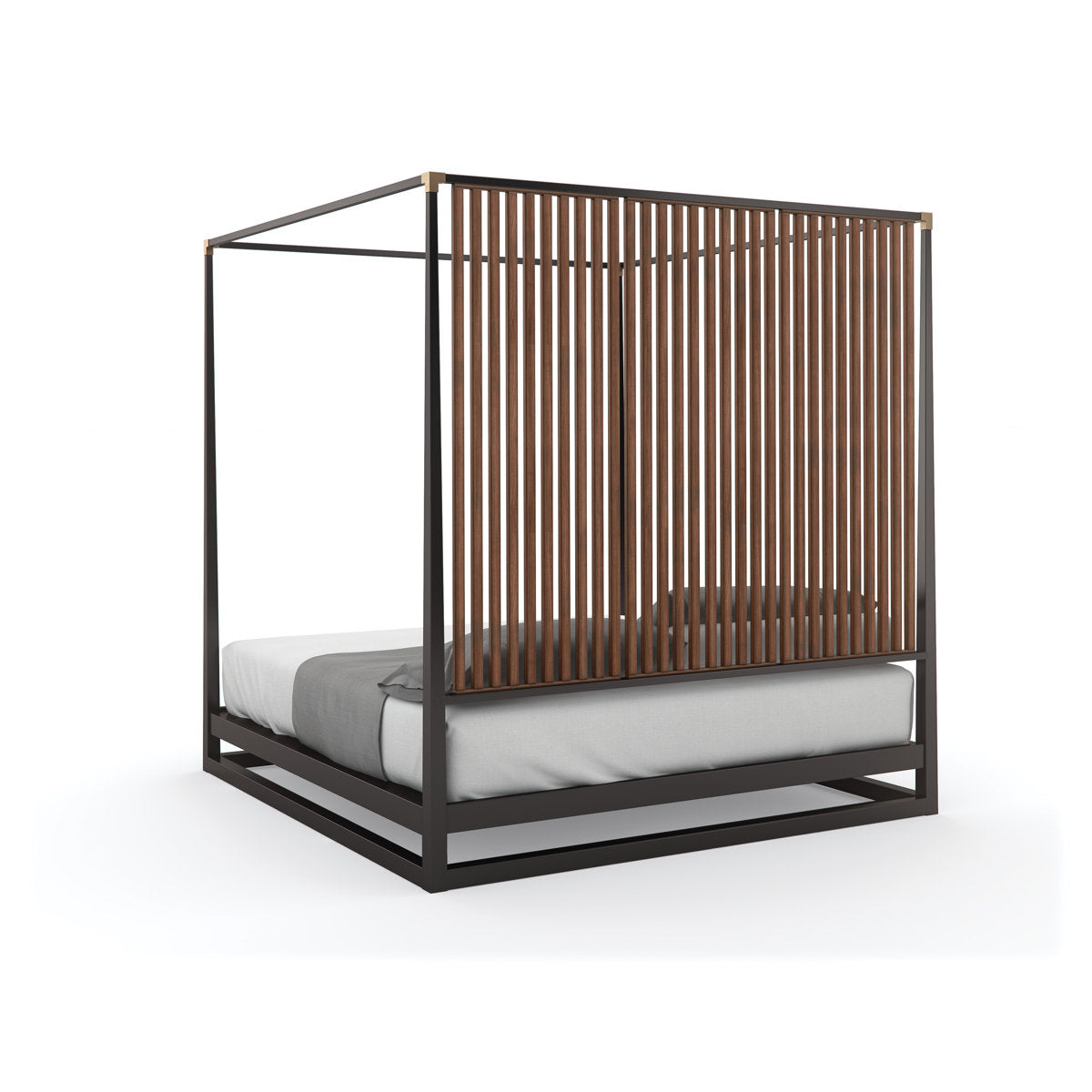 Caracole Pinstripe Platform Canopy Bed