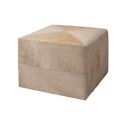 Jamie Young Company Pinstriped 24 Wide Genuine Leather Square Standard Ottoman