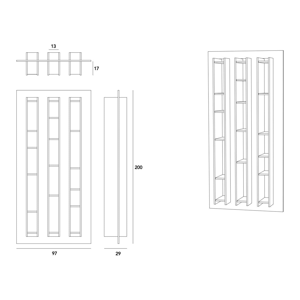 Robert Allen Pirwi 79 H X 38 W Floating Bookcase