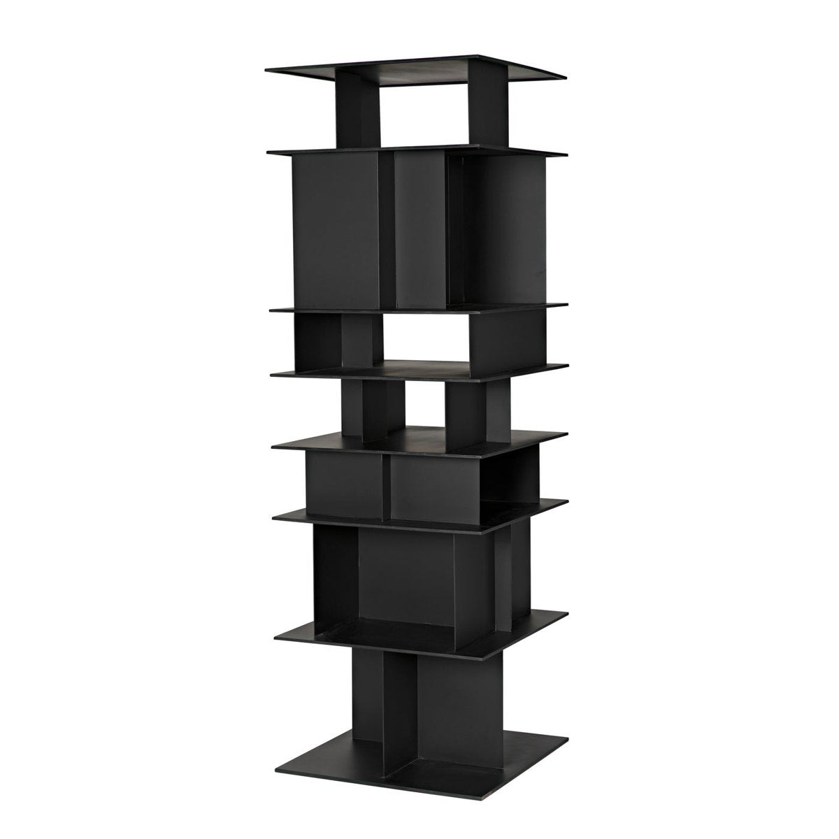 Noir Pisa 77 H X 25 W Steel Standard Bookcase