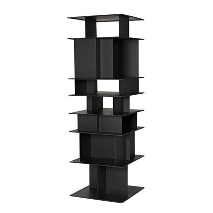 Noir Pisa 77 H X 25 W Steel Standard Bookcase