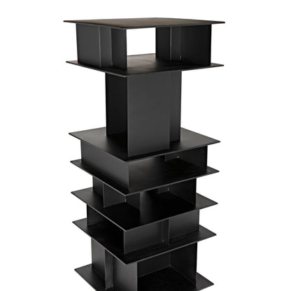 Noir Pisa 77 H X 25 W Steel Standard Bookcase