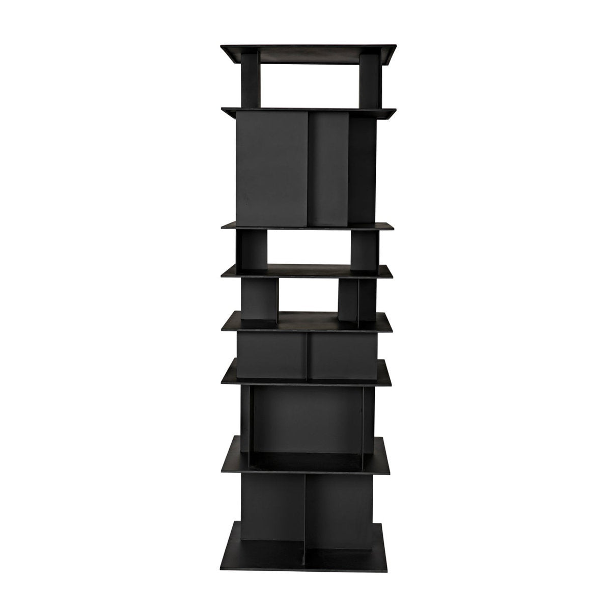 Noir Pisa 77 H X 25 W Steel Standard Bookcase