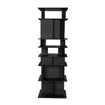Noir Pisa 77 H X 25 W Steel Standard Bookcase