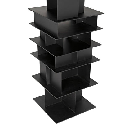 Noir Pisa 77 H X 25 W Steel Standard Bookcase
