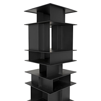Noir Pisa 77 H X 25 W Steel Standard Bookcase