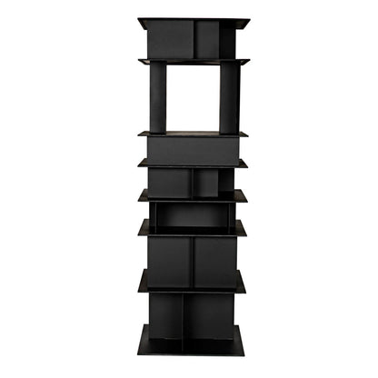 Noir Pisa 77 H X 25 W Steel Standard Bookcase
