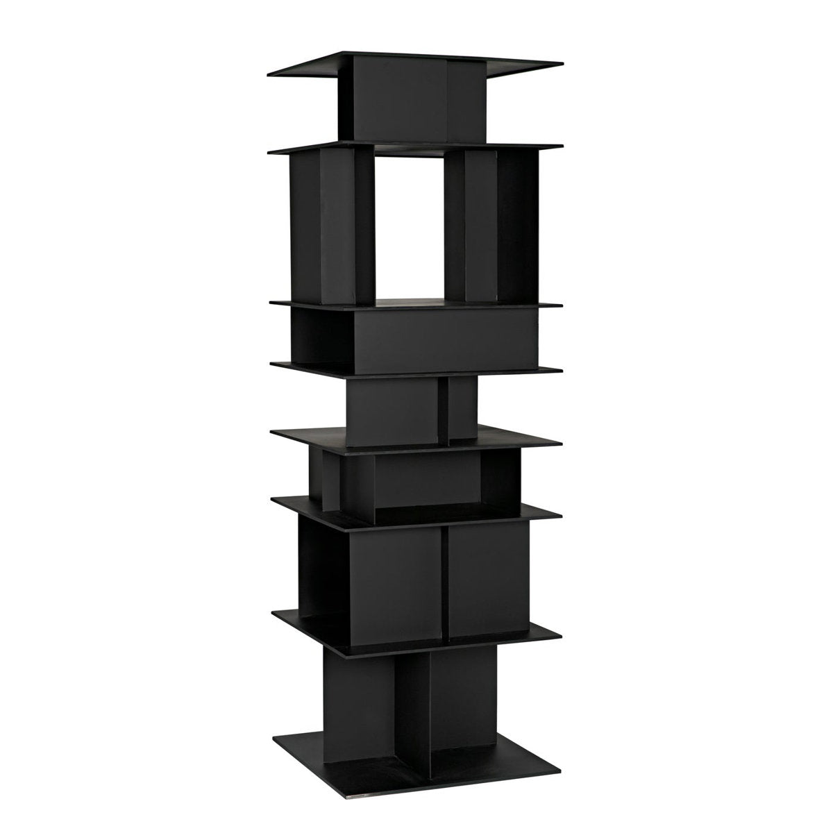 Noir Pisa 77 H X 25 W Steel Standard Bookcase
