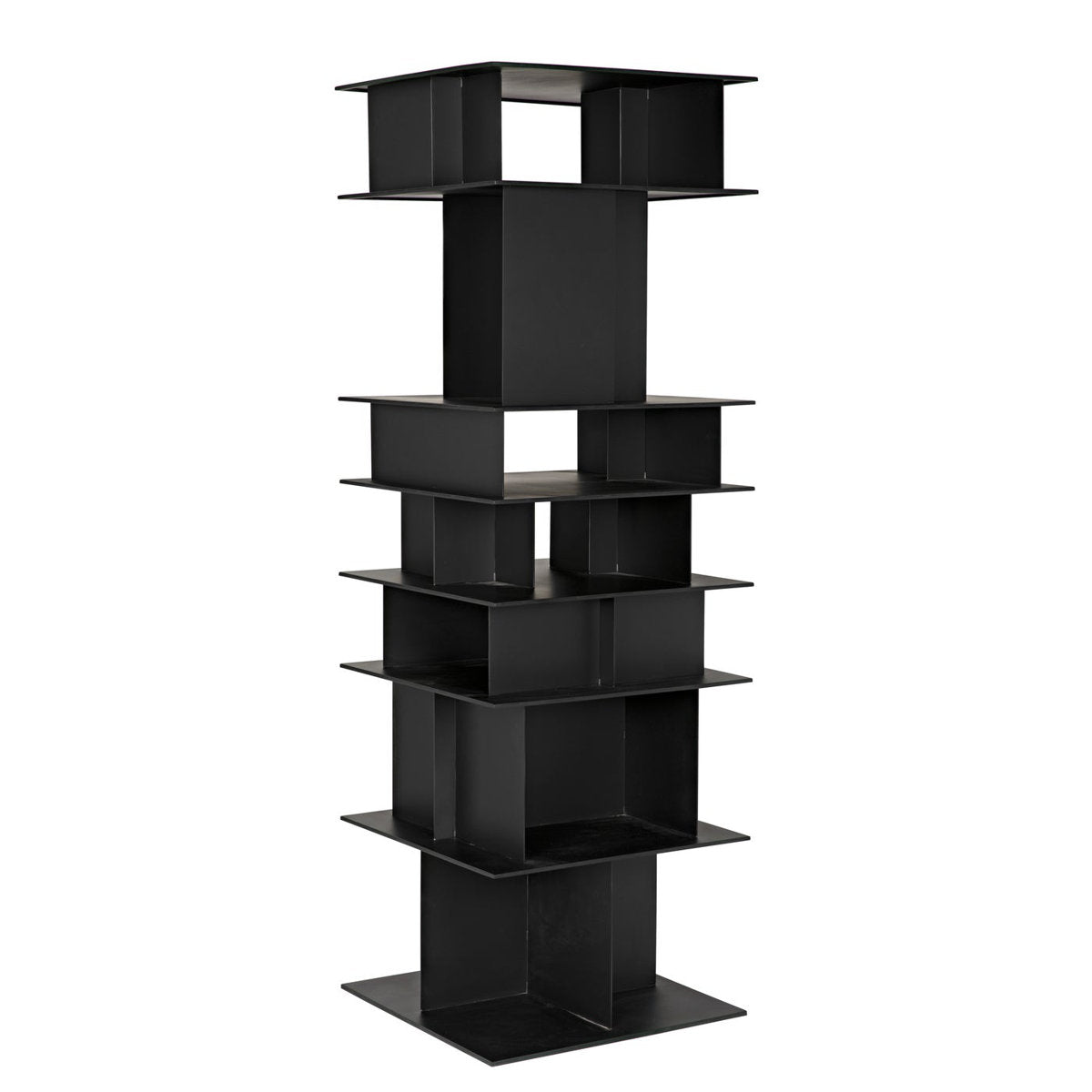 Noir Pisa 77 H X 25 W Steel Standard Bookcase