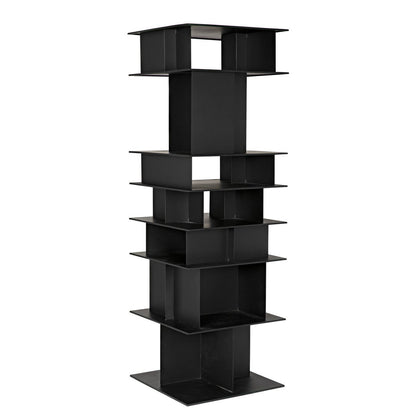 Noir Pisa 77 H X 25 W Steel Standard Bookcase