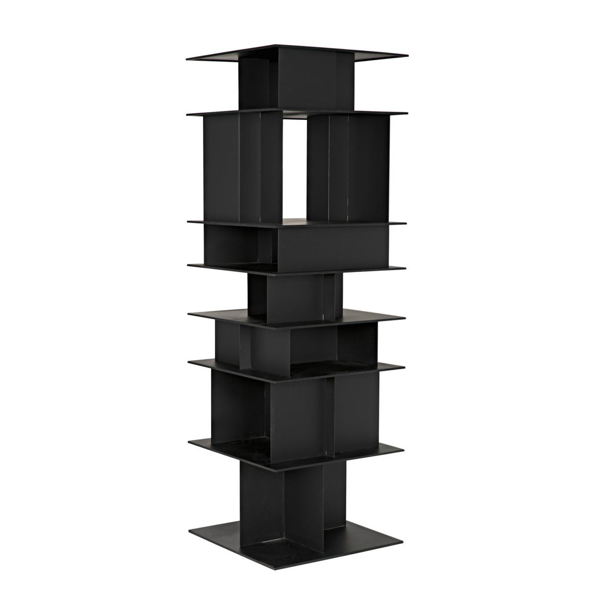 Noir Pisa 77 H X 25 W Steel Standard Bookcase