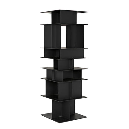 Noir Pisa 77 H X 25 W Steel Standard Bookcase