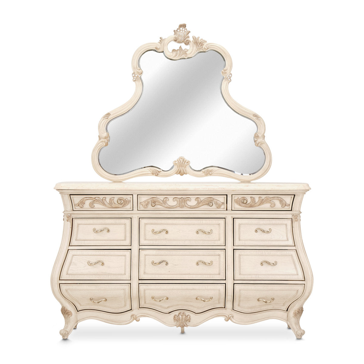 Platine de Royale 12 Drawer Dresser with Mirror
