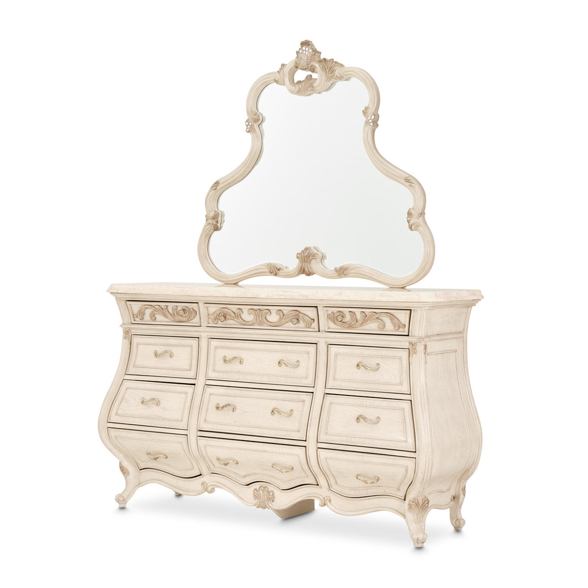 Platine de Royale 12 Drawer Dresser with Mirror