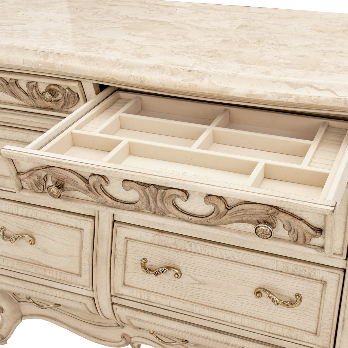 Platine de Royale 12 Drawer Dresser with Mirror