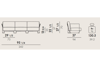 Kartell Pop Outdoor Three Seater Sofa