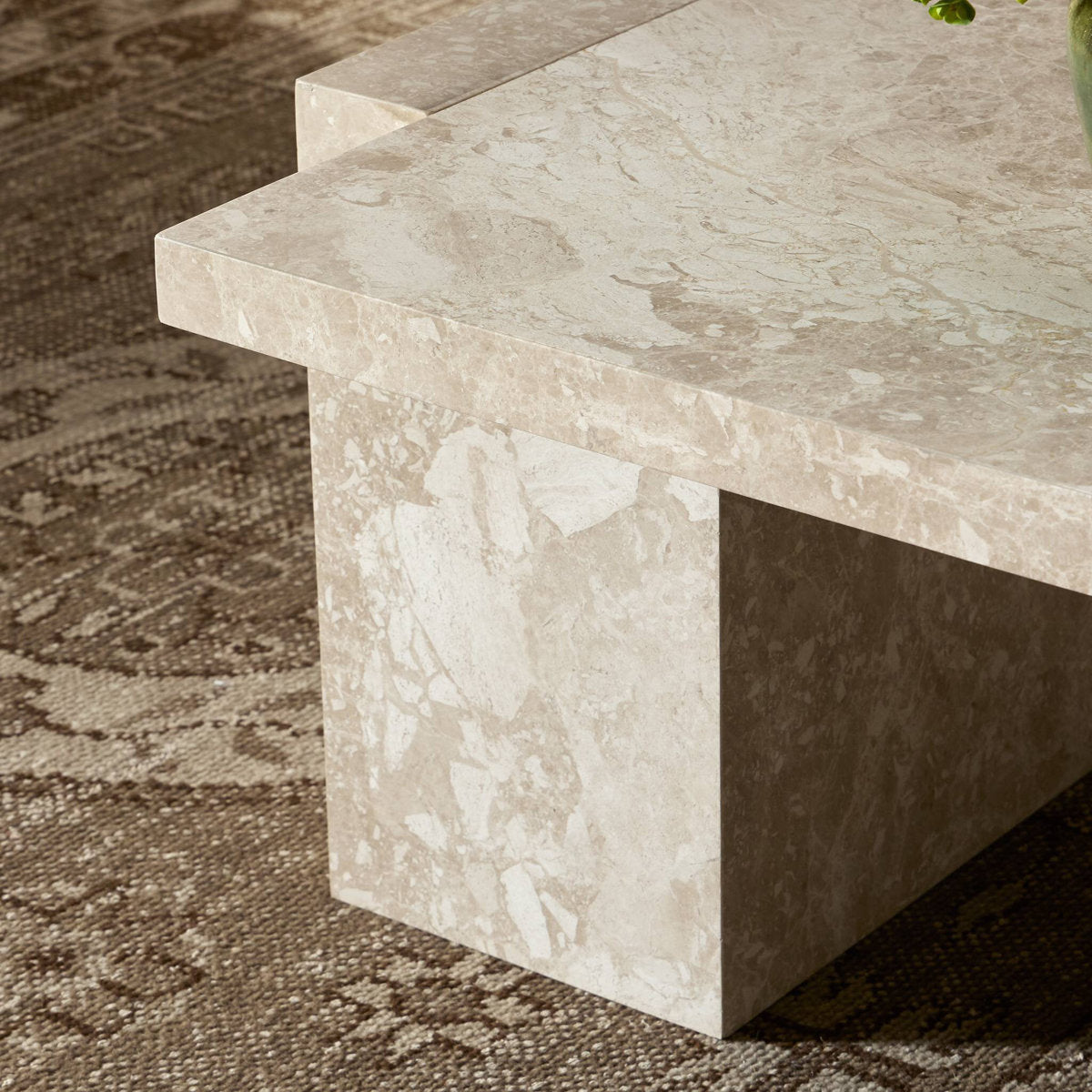 Four Hands Romano Coffee Table Desert Taupe Marble