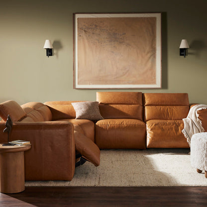 Four Hands Radley 5 Piece Leather Reclining Sectional