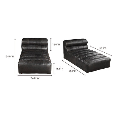 Moes Home Collection Ramsay Leather Chaise Lounge