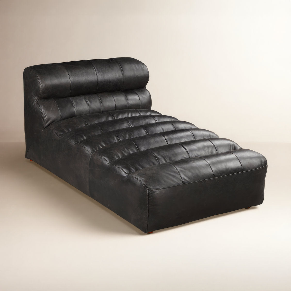 Moes Home Collection Ramsay Leather Chaise Lounge