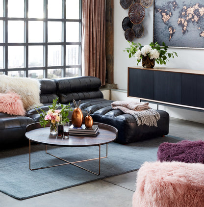 Moes Home Collection Ramsay Leather Chaise Lounge