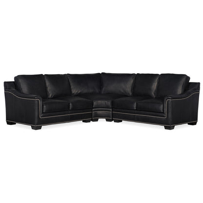 Bradington Young Randleman Sectional Leather Turned Legs