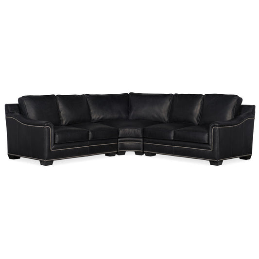 Bradington Young Randleman Sectional Leather Turned Legs