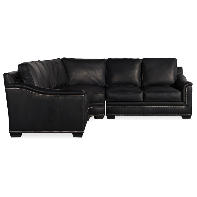 Bradington Young Randleman Sectional Leather Turned Legs