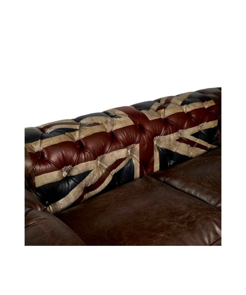 Andrew Martin Rebel 87 Genuine Leather Rolled Arm Chesterfield Sofa