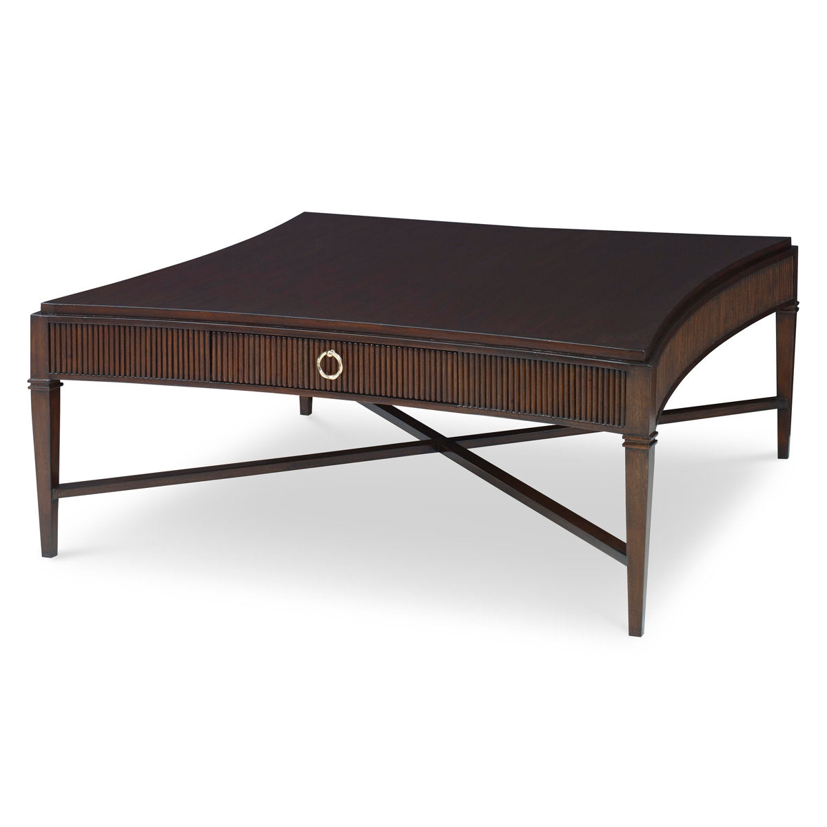 Reeded Solid Wood Cocktail Table