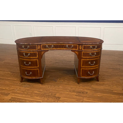 Regency Mahogany Kidney Shaped Writing Desk