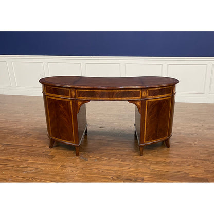 Regency Mahogany Kidney Shaped Writing Desk
