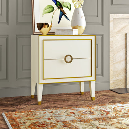 Modern History Home Retro 2 Drawer Rectangular Accent Chest
