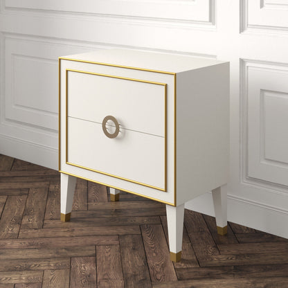 Modern History Home Retro 2 Drawer Rectangular Accent Chest