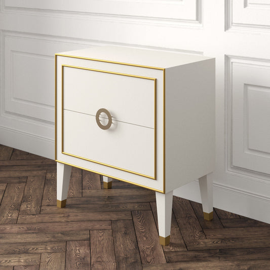 Modern History Home Retro 2 Drawer Rectangular Accent Chest